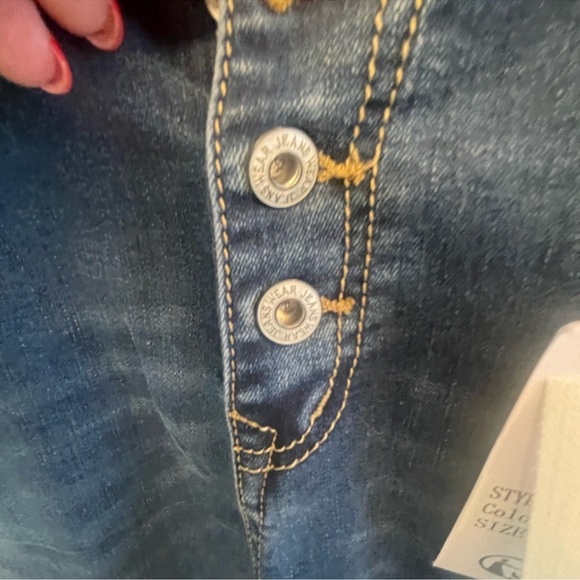 JEWELLY DENIM JEANS W STUDS down seam!!! These are boutique quality!! L stretch - Picture 8 of 11